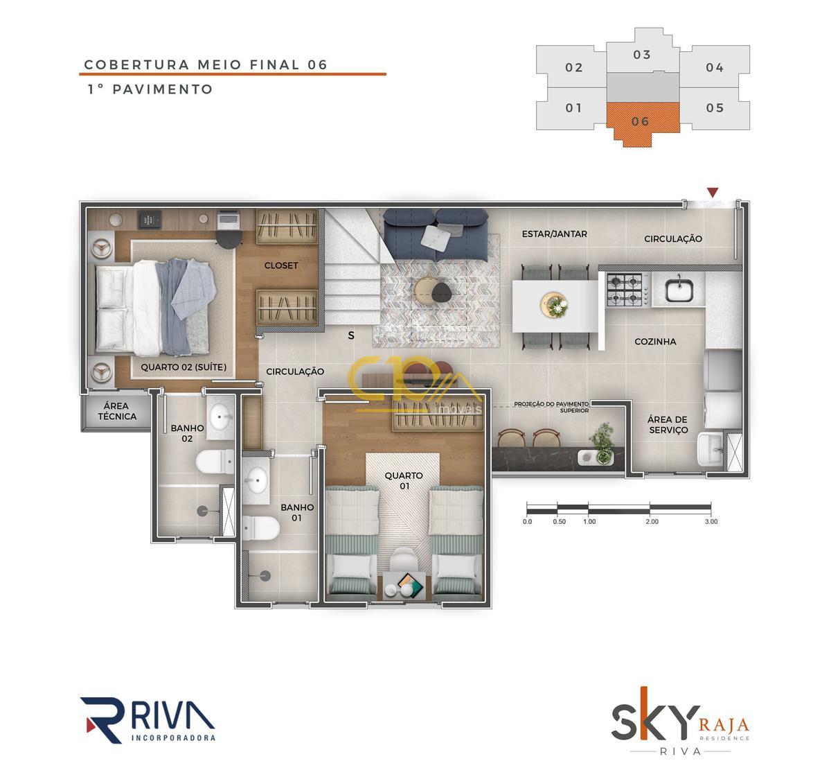 Cobertura, São Bento, 2 Quartos, 2 Vagas, 1 Suíte