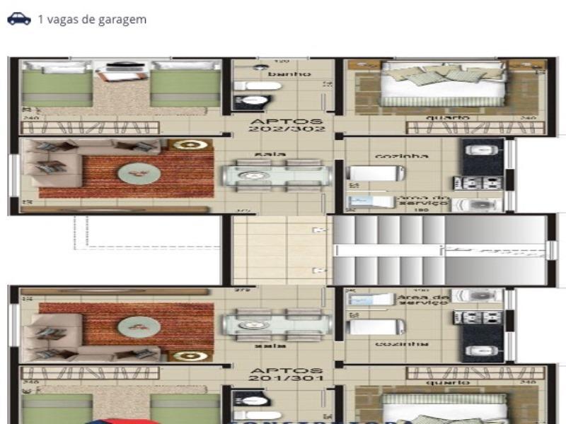 Apartamento, Parque Leblon, 2 Quartos, 1 Vaga