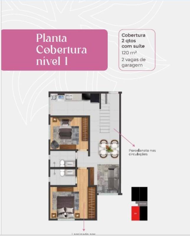 Cobertura, Nova Suíssa, 2 Quartos, 2 Vagas, 1 Suíte