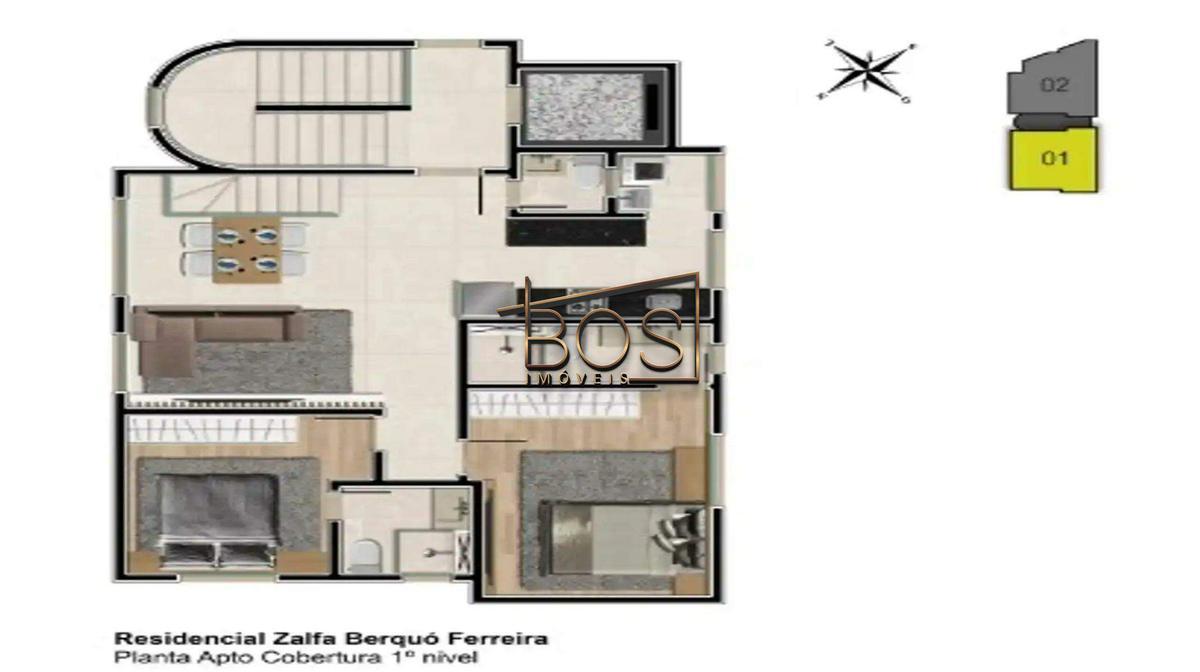 Apartamento, Vila Paris, 3 Quartos, 2 Vagas, 1 Suíte