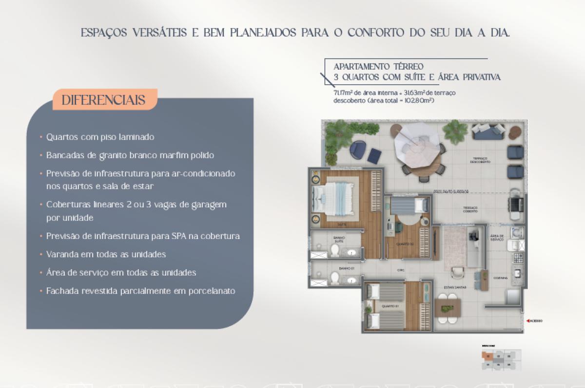 Apartamento, Coração Eucarístico, 3 Quartos, 3 Vagas, 1 Suíte