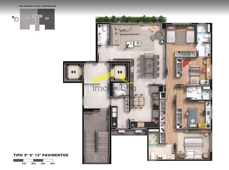 Apartamento, Buritis, 4 Quartos, 3 Vagas, 2 Suítes