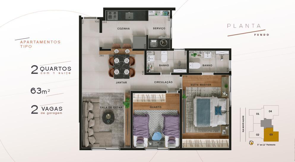 Cobertura, São Lucas, 2 Quartos, 3 Vagas, 1 Suíte