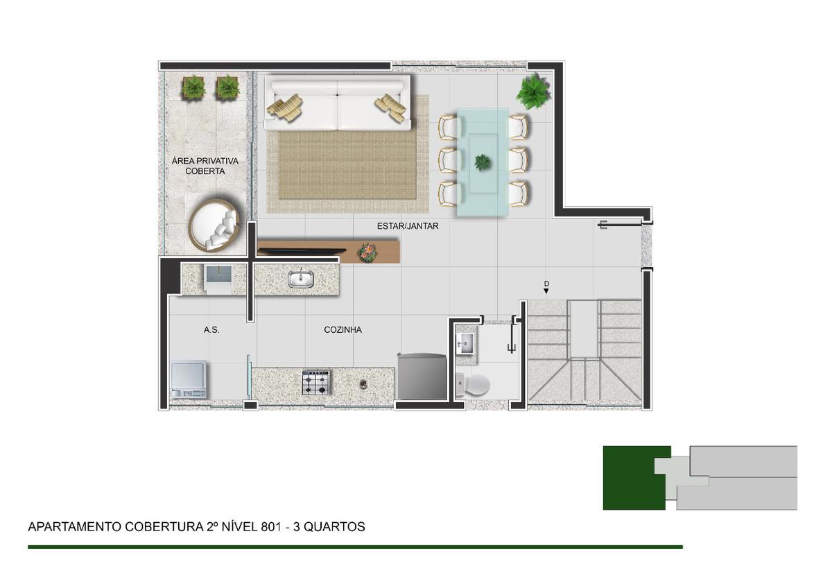 Cobertura, Funcionários, 3 Quartos, 2 Vagas, 1 Suíte