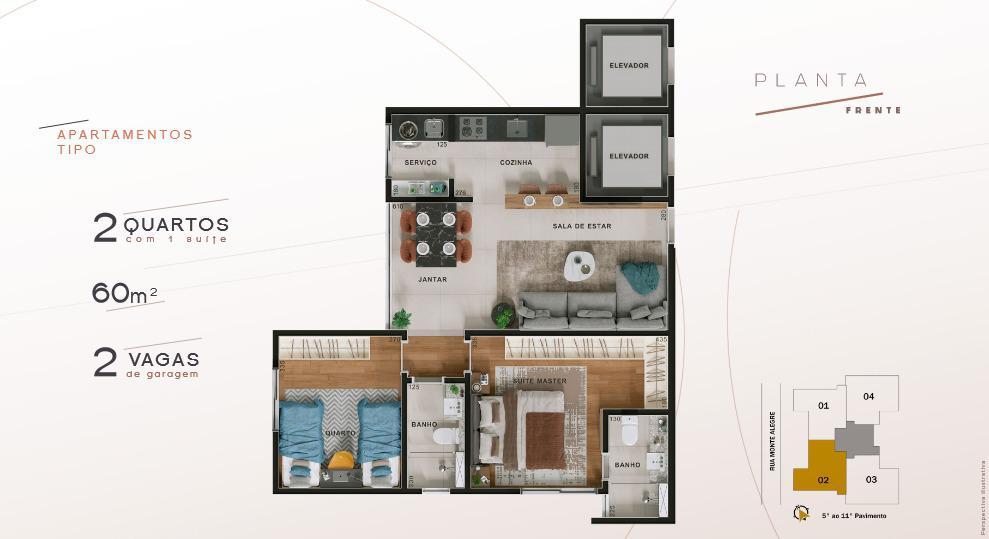 Cobertura, São Lucas, 2 Quartos, 3 Vagas, 1 Suíte