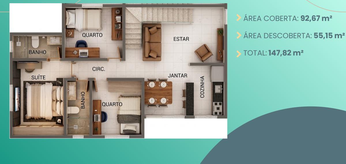 Cobertura, Caiçaras, 3 Quartos, 2 Vagas, 1 Suíte