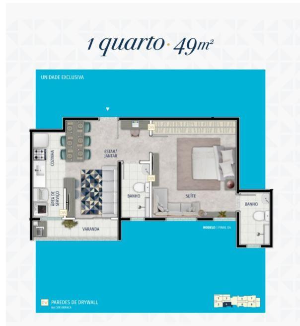 Apartamento, Estoril, 1 Quarto, 1 Vaga, 1 Suíte