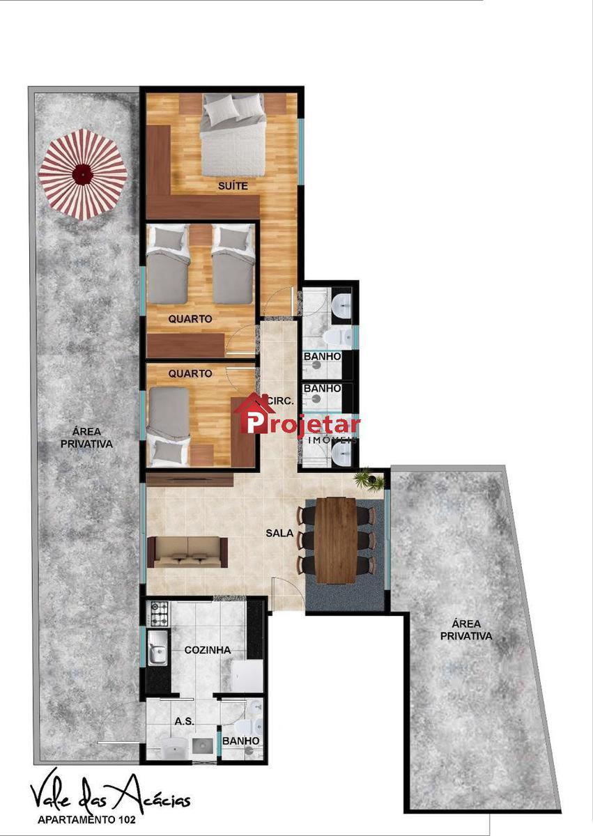 Apartamento, Santa Teresa, 3 Quartos, 2 Vagas, 1 Suíte