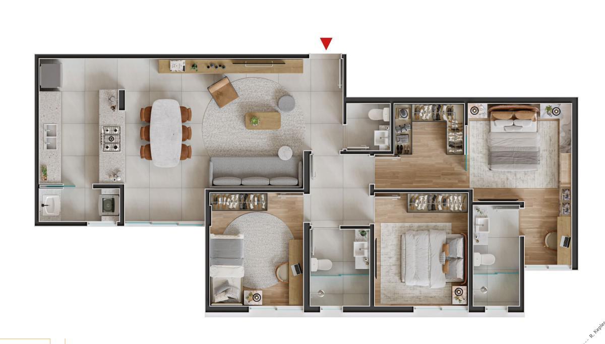 Apartamento, Santa Lúcia, 3 Quartos, 2 Vagas, 1 Suíte