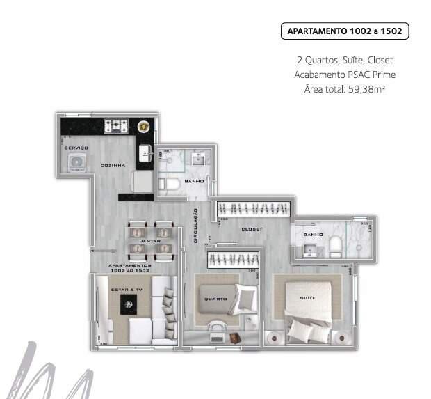 Apartamento, Lourdes, 2 Quartos, 2 Vagas, 1 Suíte