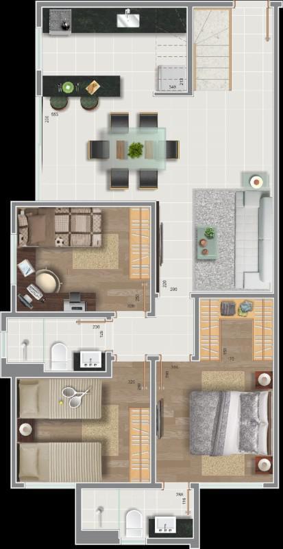 Cobertura, Sagrada Família, 3 Quartos, 3 Vagas, 1 Suíte