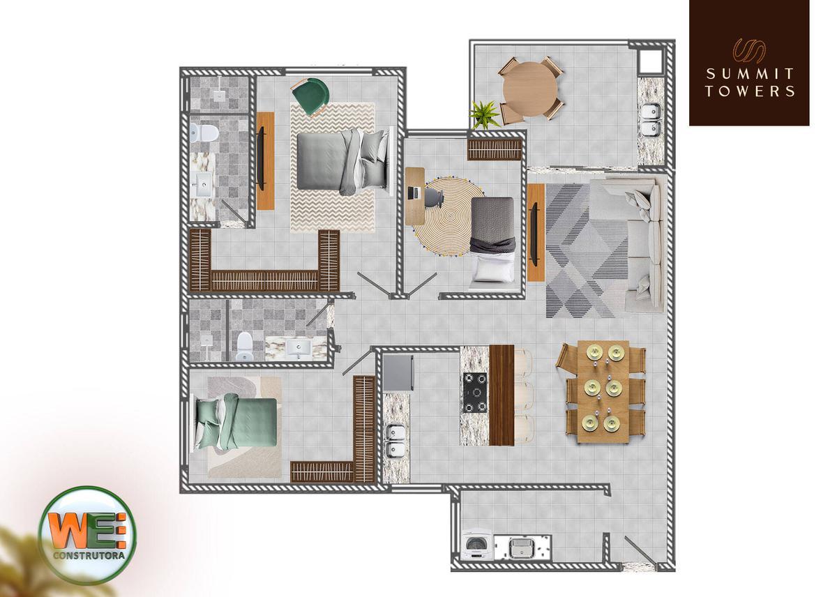 Apartamento, Horto, 3 Quartos, 0 Vaga