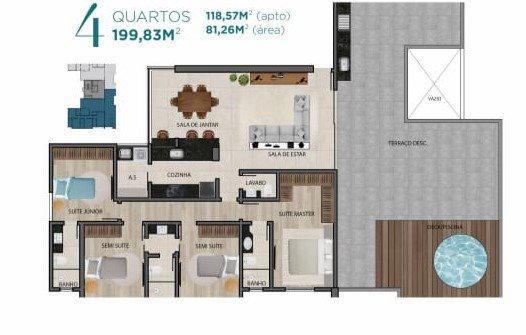 Apartamento, Palmares, 4 Quartos, 2 Vagas, 4 Suítes