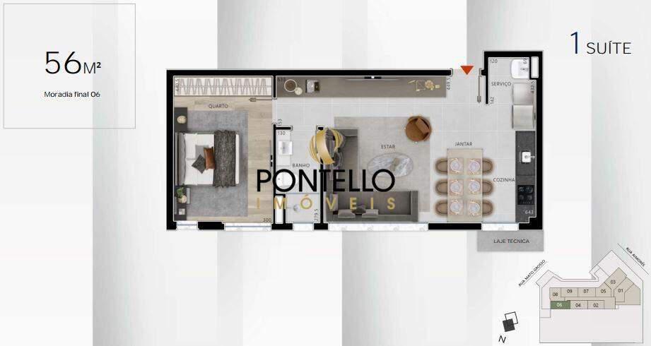 Apartamento, Santo Agostinho, 1 Quarto, 1 Vaga, 1 Suíte