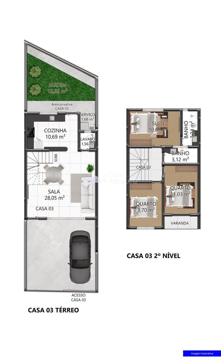 Casa, Vila Clóris, 3 Quartos, 1 Vaga, 1 Suíte