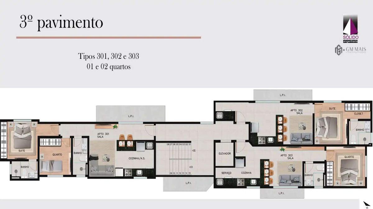 Apartamento, Cruzeiro, 1 Quarto, 1 Vaga