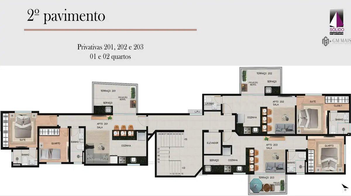 Apartamento, Cruzeiro, 2 Quartos, 1 Vaga, 1 Suíte