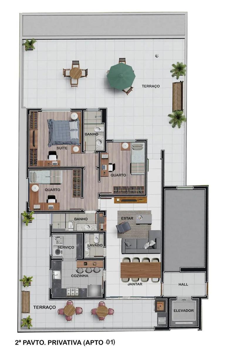 Apartamento, Caiçaras, 3 Quartos, 1 Vaga, 1 Suíte