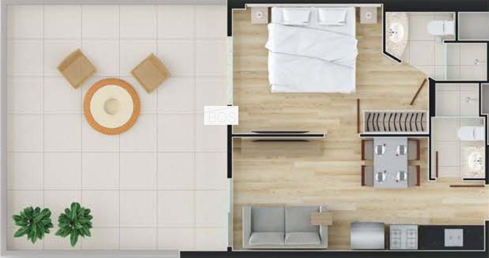 Apartamento, Estoril, 1 Quarto, 0 Vaga, 1 Suíte