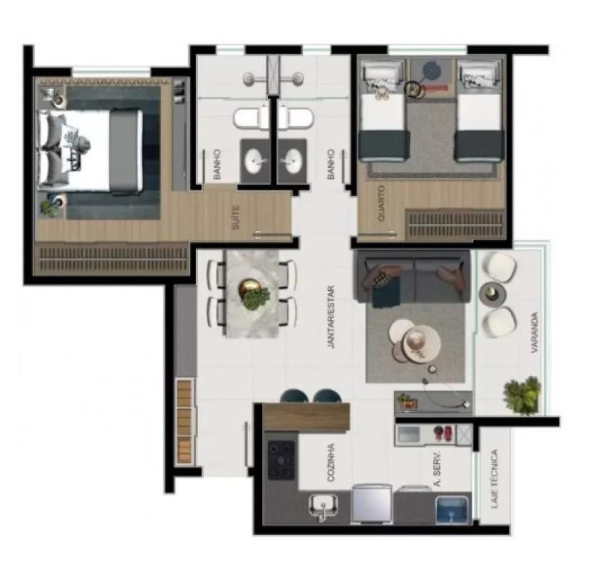 Apartamento, Nova Suíssa, 2 Quartos, 2 Vagas, 1 Suíte