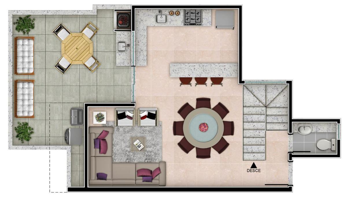 Cobertura, Jaraguá, 3 Quartos, 2 Vagas, 1 Suíte