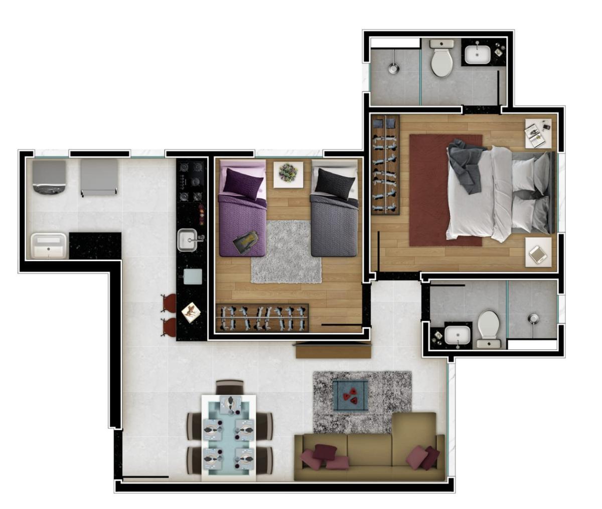 Cobertura, Alto Caiçaras, 3 Quartos, 2 Vagas, 1 Suíte