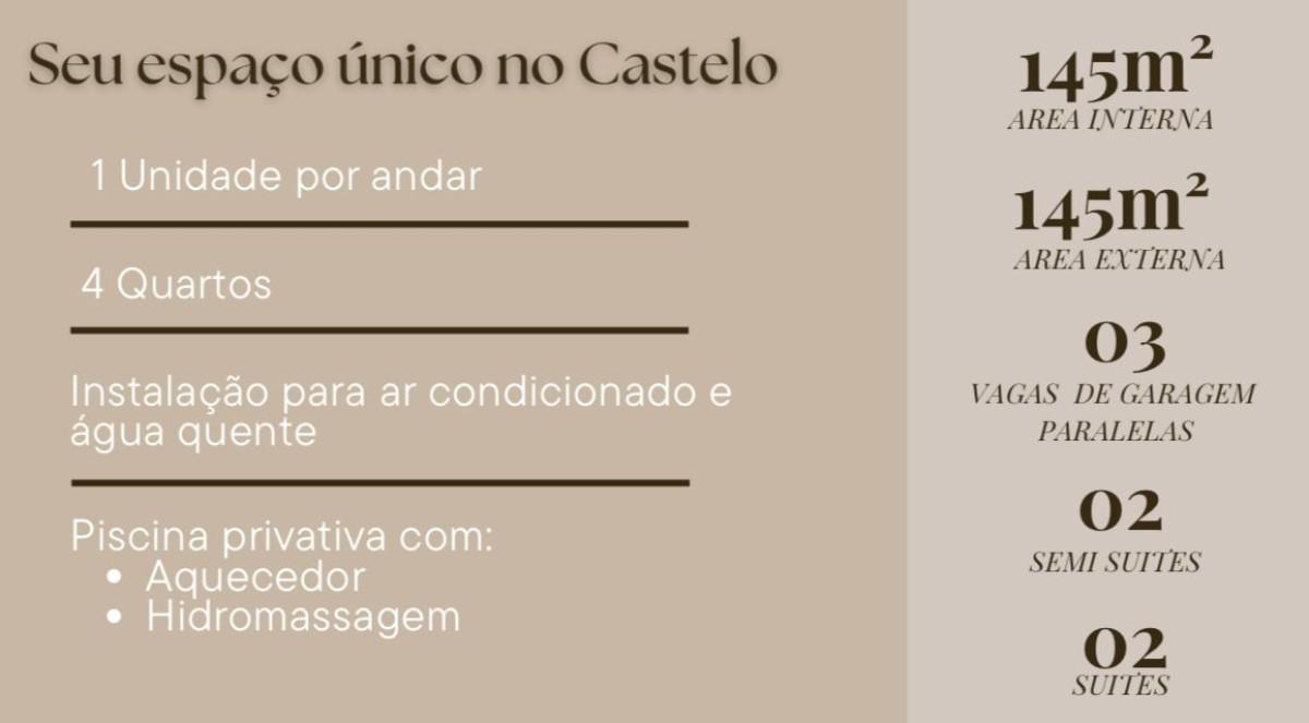 Apartamento, Castelo, 4 Quartos, 3 Vagas, 2 Suítes