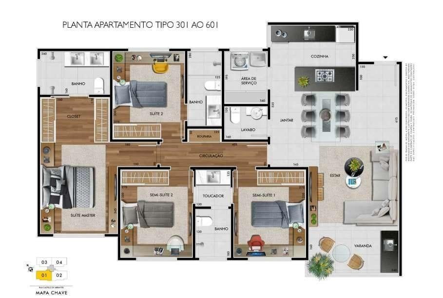 Apartamento, Castelo, 3 Quartos, 2 Vagas, 3 Suítes