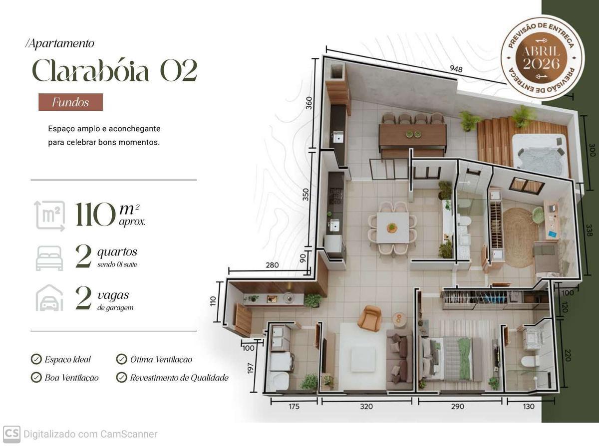 Apartamento, Iguaçu, 2 Quartos, 1 Vaga, 1 Suíte