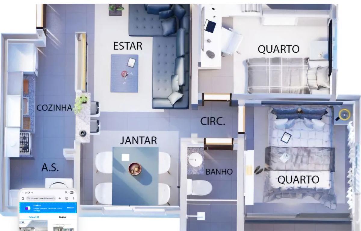 Apartamento, Minaslândia (p Maio), 2 Quartos, 1 Vaga