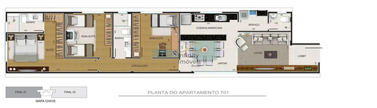 Apartamento, Funcionários, 4 Quartos