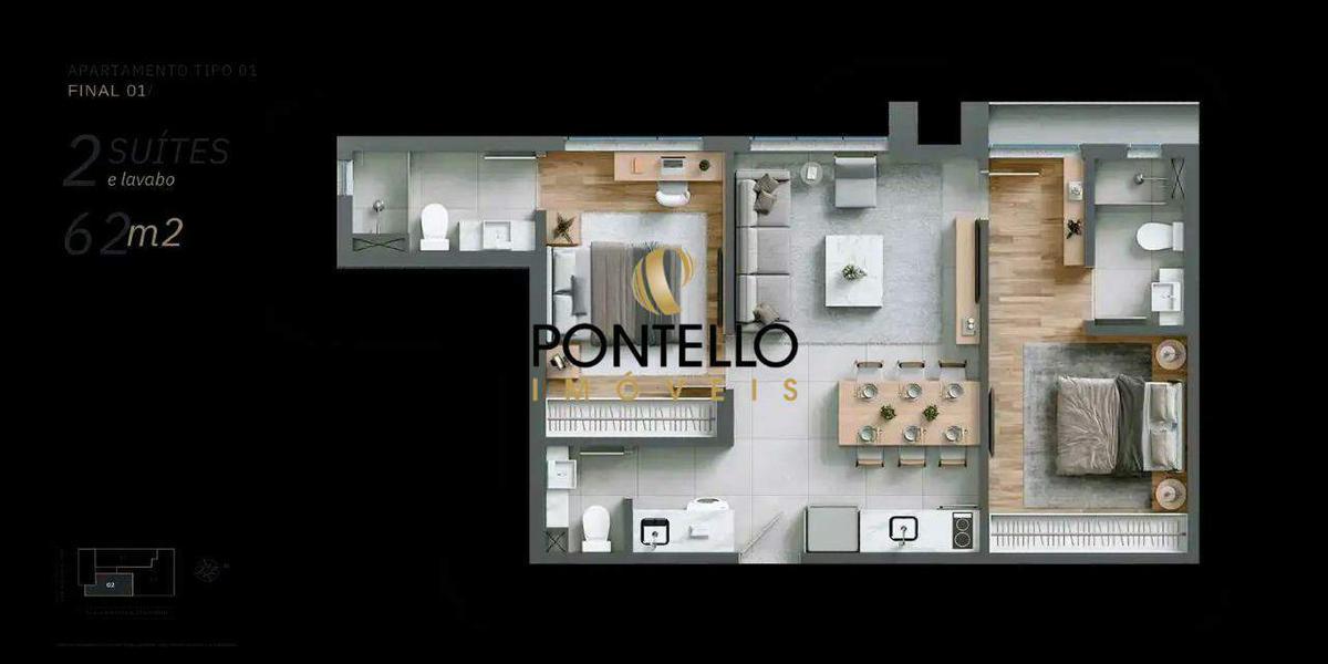 Apartamento, Gutierrez, 2 Quartos, 1 Vaga, 2 Suítes