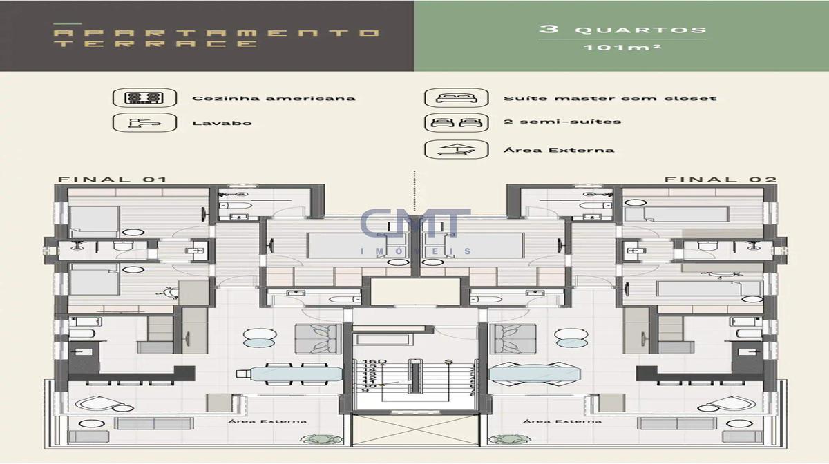 Apartamento, Carmo, 3 Quartos, 2 Vagas