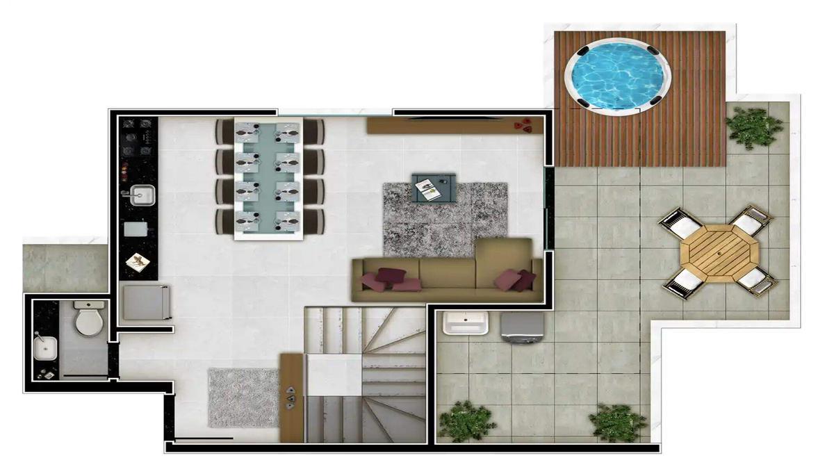 Cobertura, Alto Caiçaras, 3 Quartos, 2 Vagas, 1 Suíte