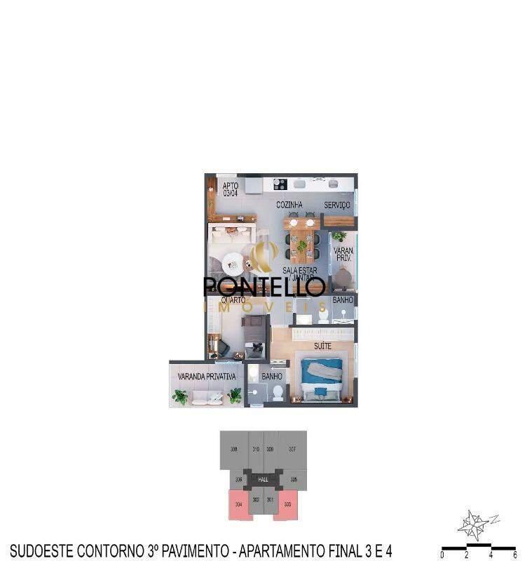 Apartamento, Santa Efigênia, 2 Quartos, 1 Vaga, 1 Suíte