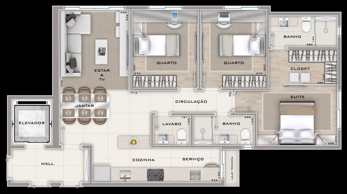 Cobertura, Serra, 3 Quartos, 2 Vagas, 1 Suíte