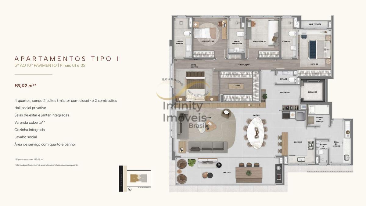 Apartamento, Lourdes, 4 Quartos
