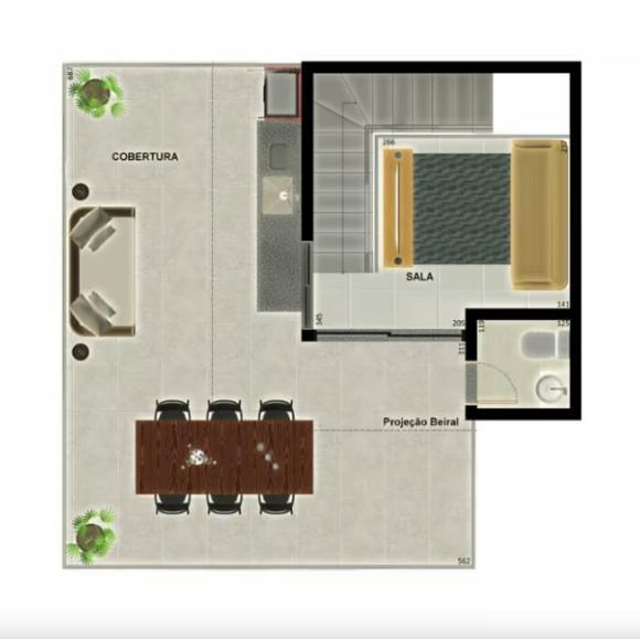 Apartamento, Diamante, 2 Quartos, 1 Vaga