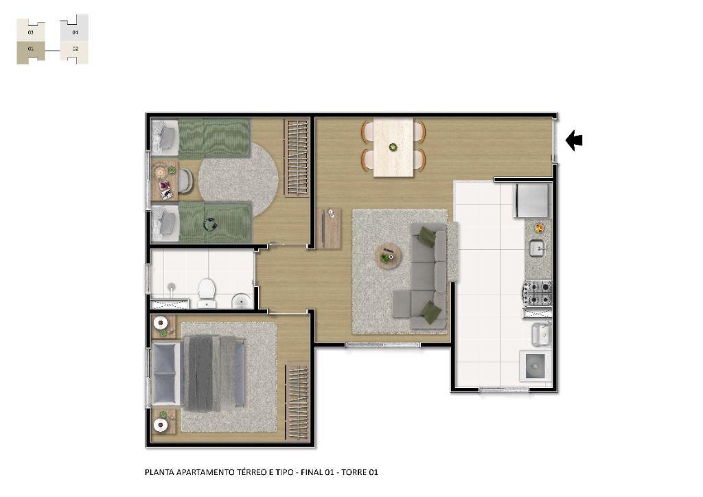 Apartamento, Borba Gato, 2 Quartos, 1 Vaga