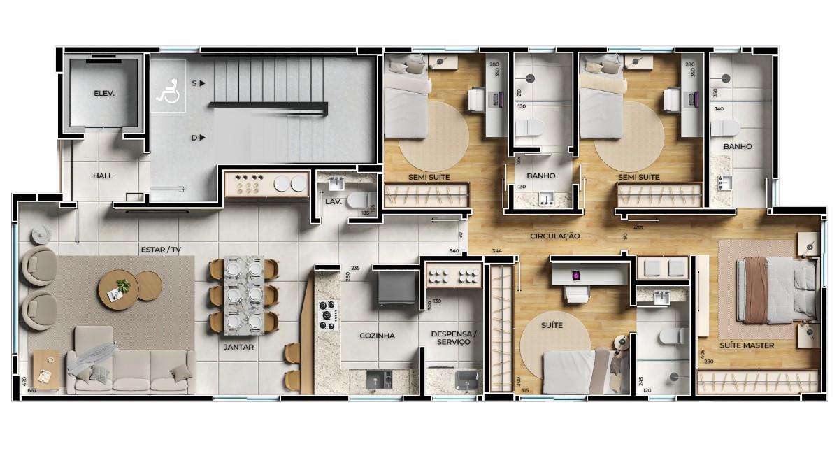 Apartamento, Santa Inês, 4 Quartos, 2 Vagas, 2 Suítes
