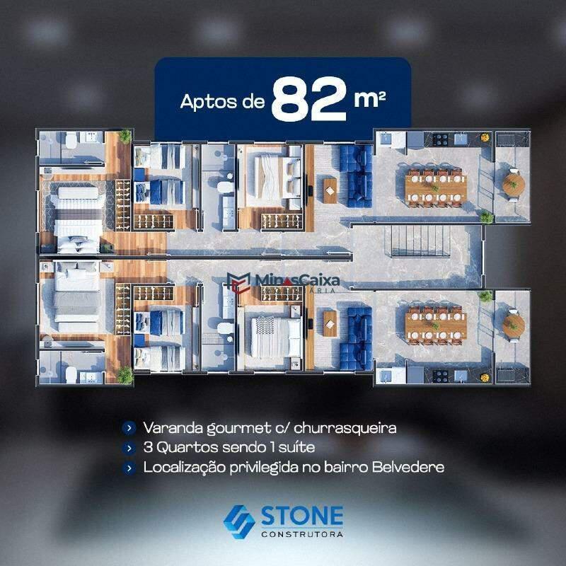 Prédio, Belvedere, 2 Quartos, 1 Vaga, 1 Suíte