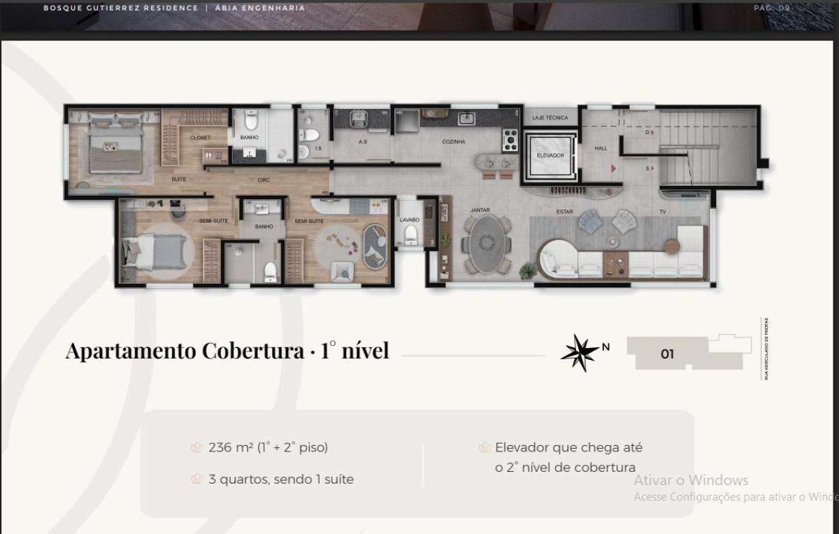Cobertura, Gutierrez, 4 Quartos, 3 Vagas, 4 Suítes