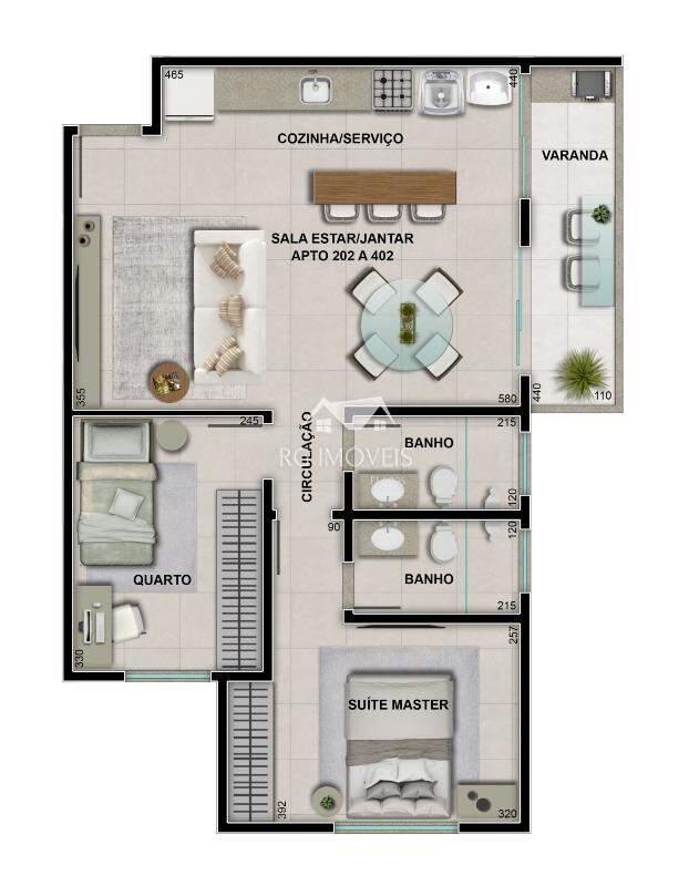 Apartamento, Jardim Industrial, 3 Quartos, 2 Vagas, 1 Suíte
