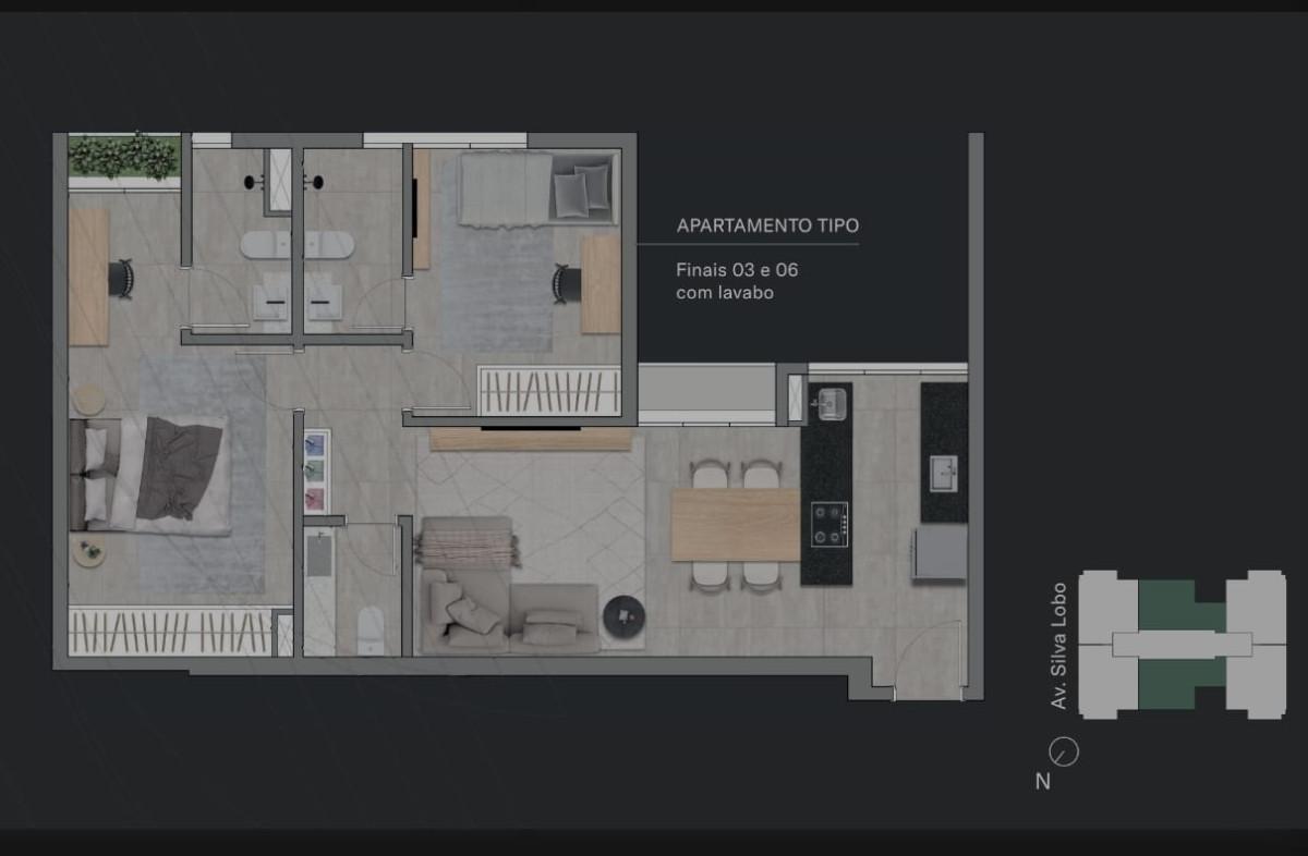 Apartamento, Nova Granada, 2 Quartos, 2 Vagas, 2 Suítes