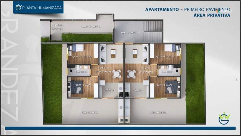 Apartamento, Petrópolis, 2 Quartos, 0 Vaga