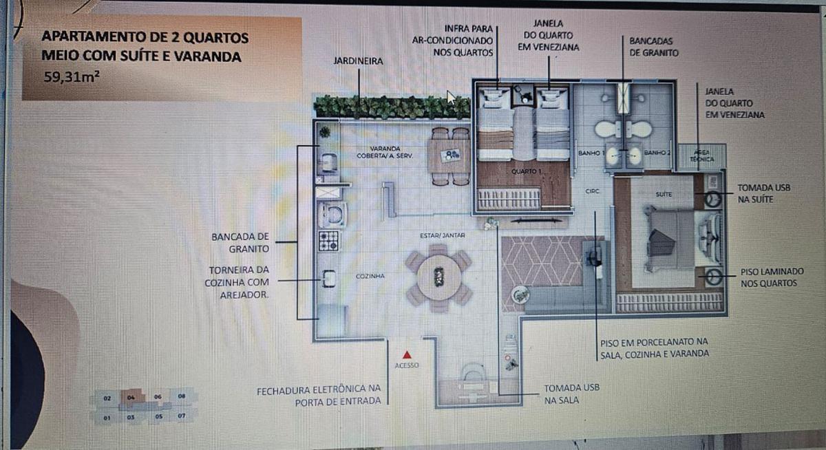 Apartamento, Jaraguá, 2 Quartos, 1 Vaga, 1 Suíte