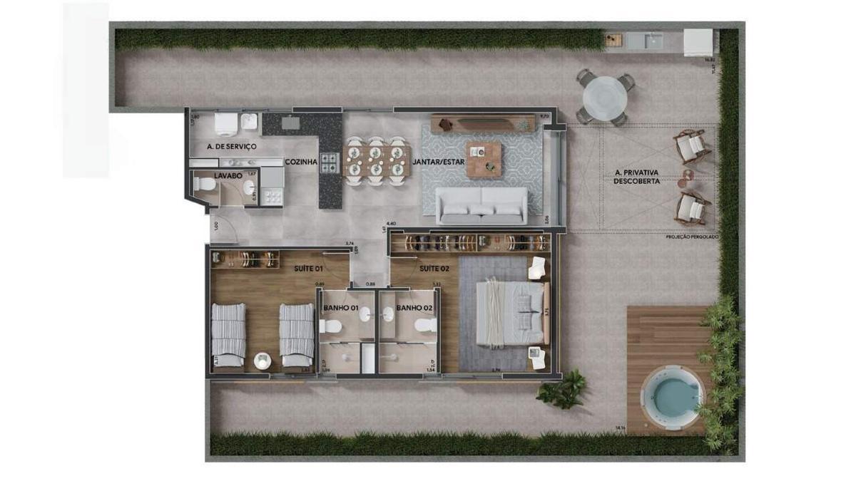 Apartamento, Serra, 2 Quartos, 2 Vagas, 2 Suítes