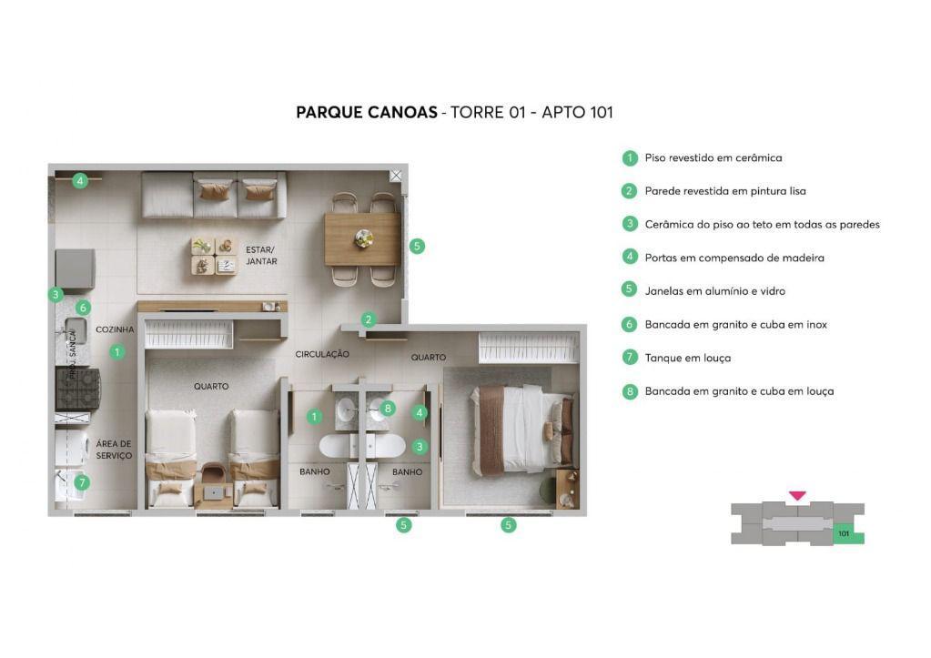 Apartamento, Betânia, 2 Quartos, 1 Vaga, 1 Suíte