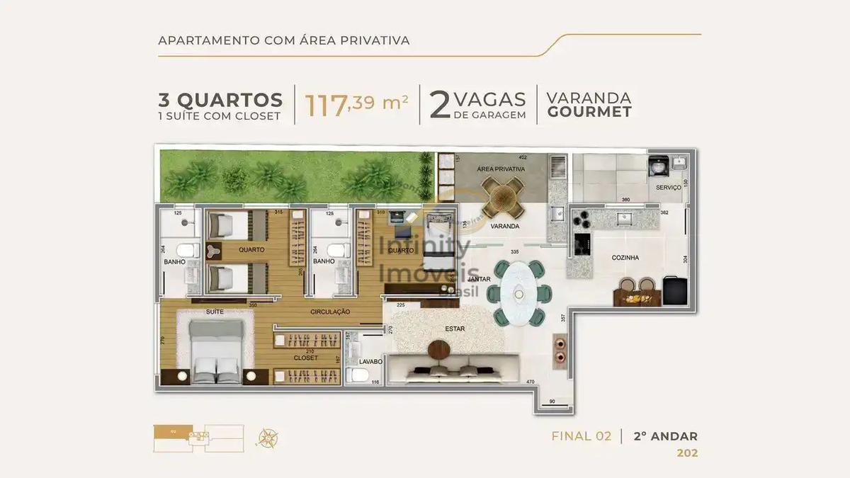 Apartamento, Funcionários, 3 Quartos