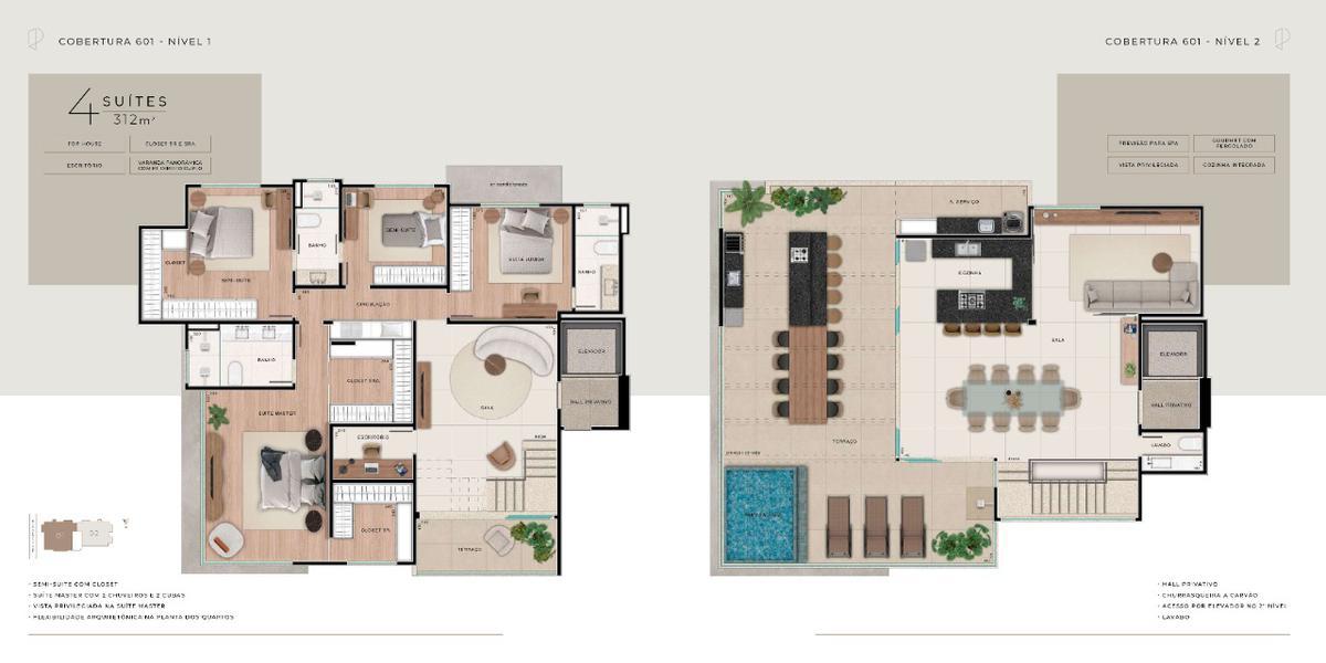 Apartamento, Ouro Preto, 4 Quartos, 3 Vagas, 4 Suítes